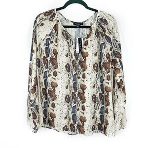 Grace snakeskin long sleeve blouse